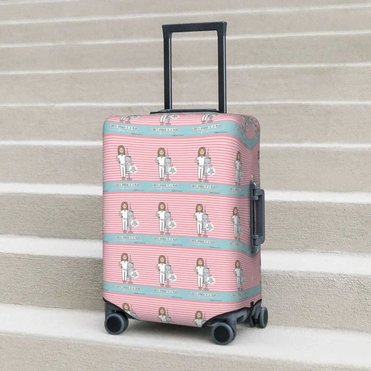 Enfermera En Apuros Suitcase Cover Holiday Doctor Nurse Practical Luggage Supplies Travel Protector