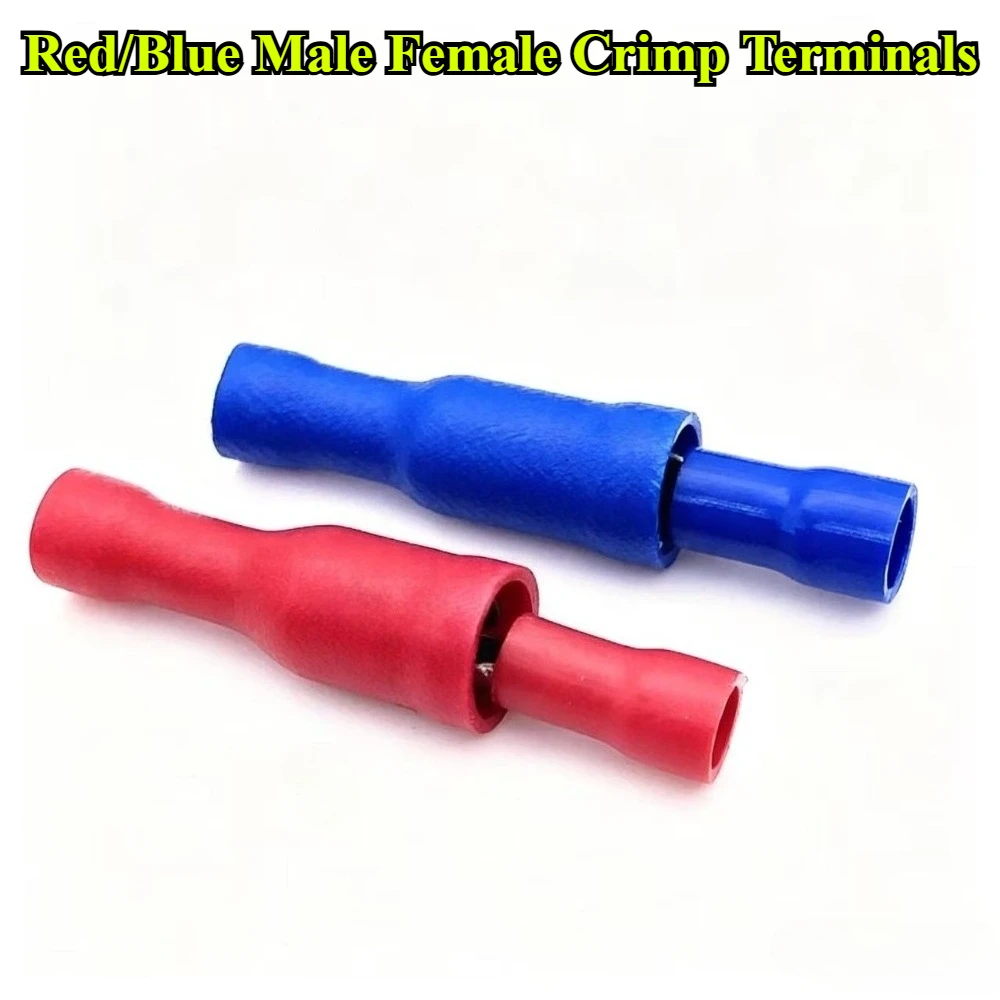 100Pcs/lot Red/Blue Male Female Bullet Insulated Connector Crimp Terminals Wiring Cable Plug MRD1-156 FRD1-156 MRD2-156 FRD2-156