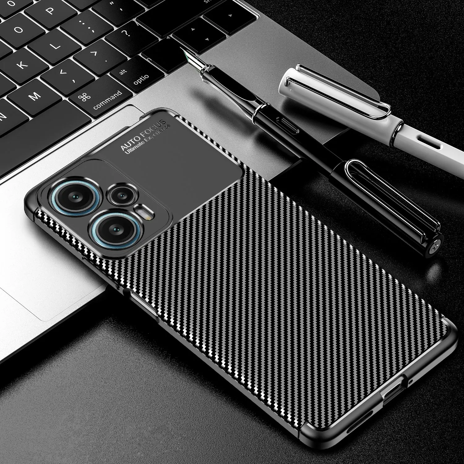 For Poco F5 Case Cover For Xiaomi Poco F5 Coque Shell Fundas Luxury Business Soft Carbon Fiber Protective Phone Case Poco F5