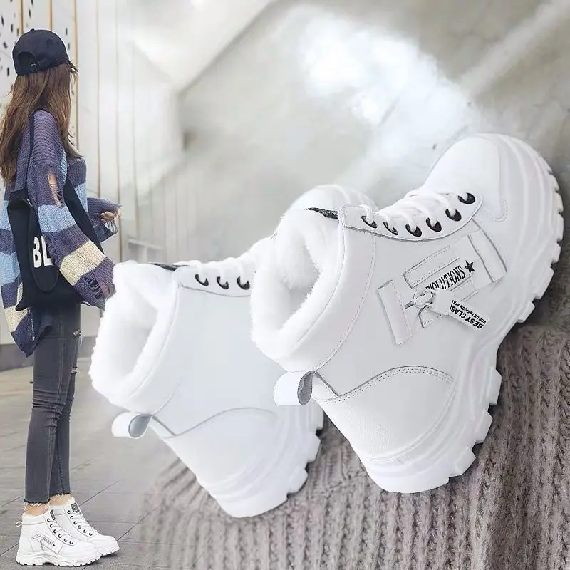 Ladies Shoes 2023 Lace Up Women Sneakers Snow Ankle Boots Waterproof Warm Platform Botas Woman Footwear Botas De Mujer