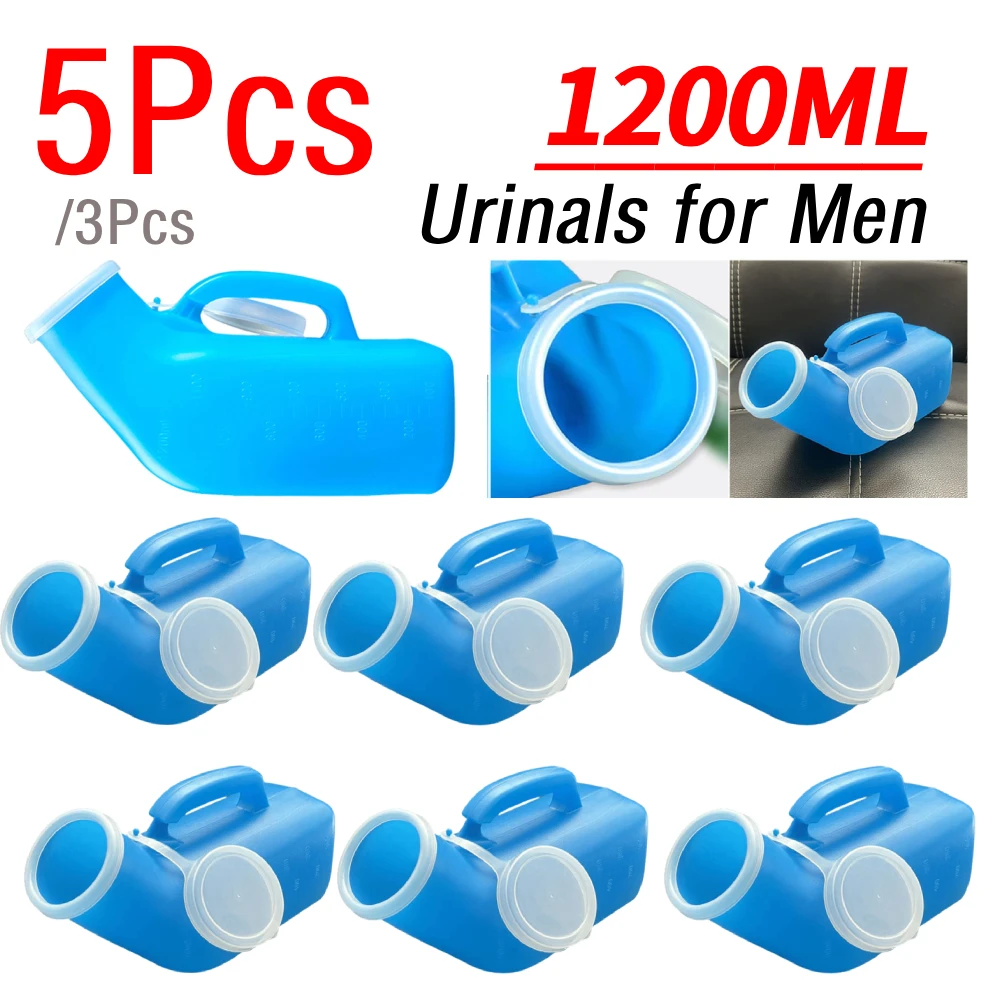 

3/5Pcs 1200ML Urinal For Men With a Lid Portable For Camp Travel Urinary Bottle Urinal Storage For Outdoor Men Mobile Toilet