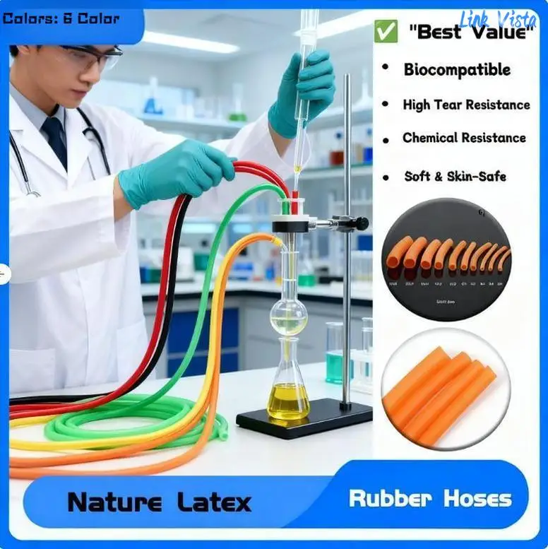 

Natural Latex Rubber Tubing 1.6-6mm for Slingshot Speargun & Exercise Bands Surgical Grade Elastic Hose in Multiple Color 1/3/5M