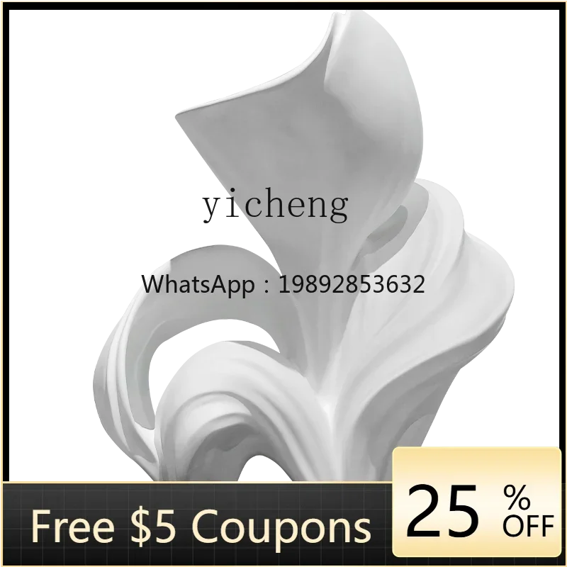 r5.20 modern hotel decoration large floor sculpture creative abstract flower ornament fiberglass decoration
