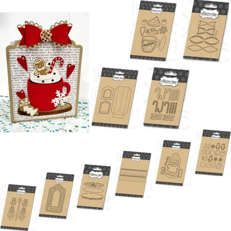 Petits pochoirs de découpe en forme de coquille Saint-Jacques et de nœud en gingembre pour scrapbooking, décoration de journal, stencil, gabarit de gaufrage, carte de vœux DIY faite à la main 2026