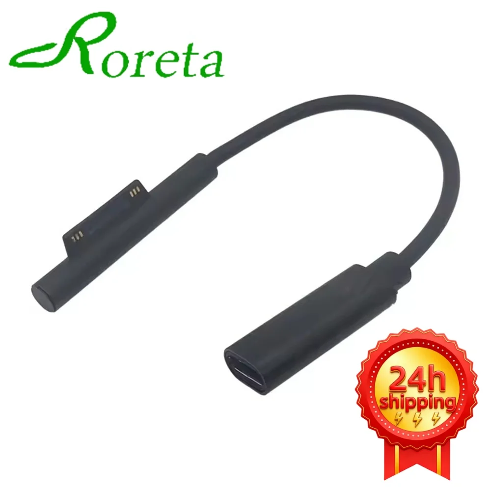 Cable de Carga Rápida PD de 15V 3A con Conector Surface a Tipo C, Compatible con Microsoft Surface Pro 8/7/6/5/4/3 Go3/2/1 Laptop4/3/2/1