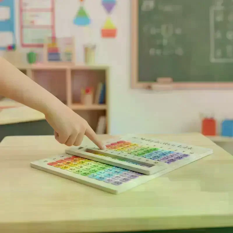 Wooden Multiplication Table Board Interactive Math Learning Counting Educational Toy for Preschool Kids Homeschool Use