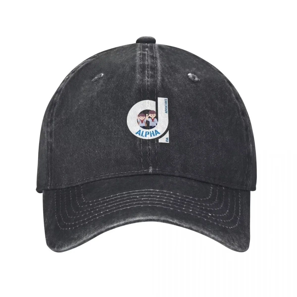 Clube de Aventureiros Alpha Graphic Baseball Cap Washed Cotton Denim Sun Hat for Men Women
