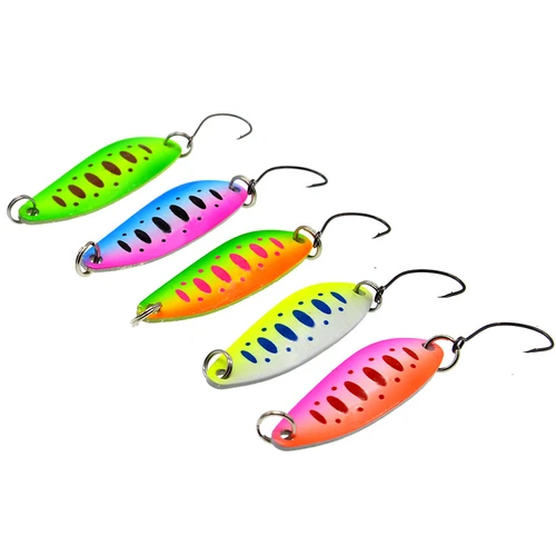 Cebo de Pesca de carpa, 4cm, 5,3g, cuchara de Metal para Pesca, señuelo, cebo, trucha, cucharas para lubina, pequeños lentejuelas duras, cuchara giratoria, señuelos de Pesca, 1 Uds.