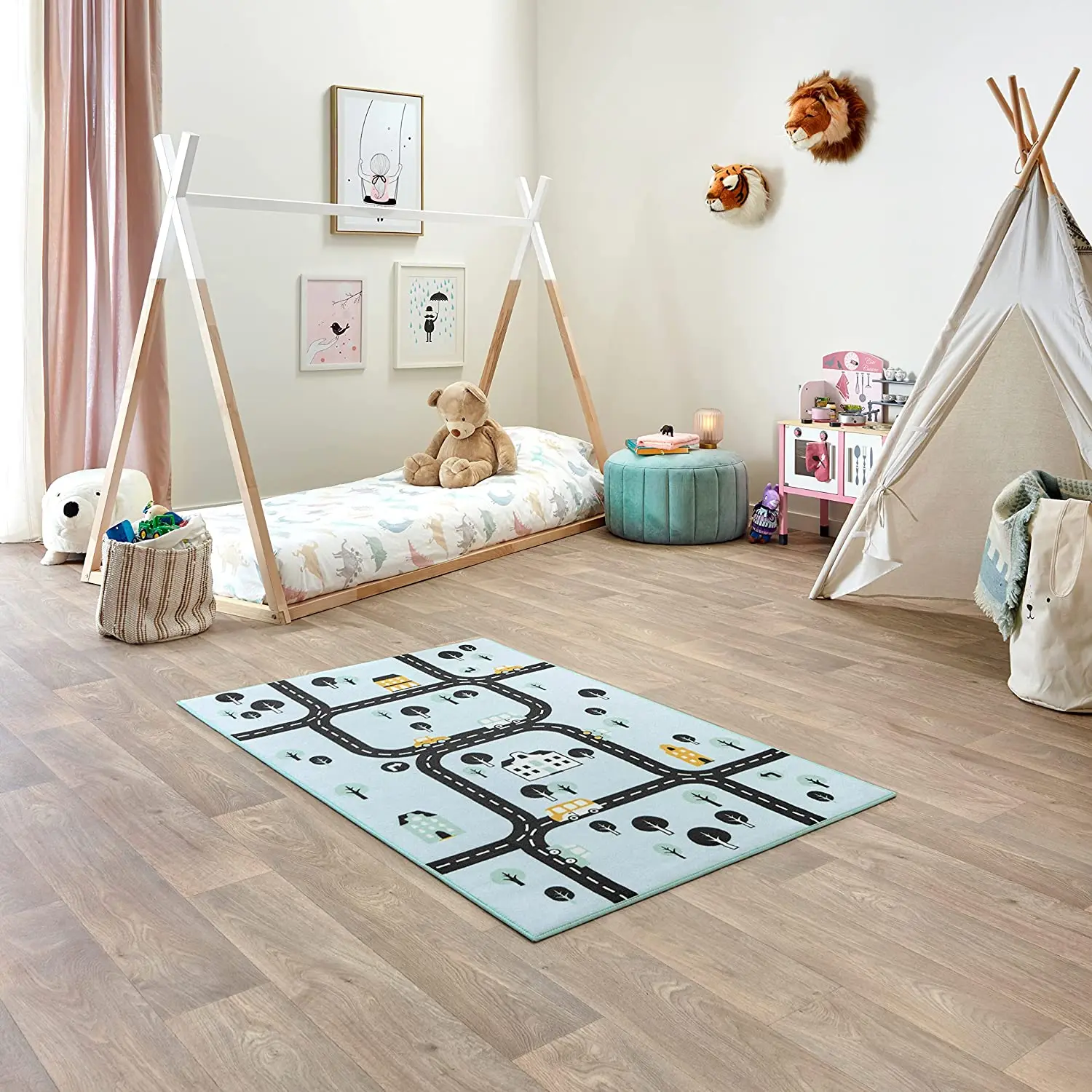 Estudio de tapis para niños, alfombras de coche para niños, alfombrillas de juego para habitación, decoración del hogar antideslizante, piso