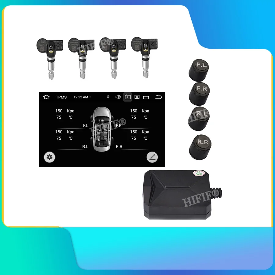 

Система контроля давления в шинах TPMS, монитор давления в шинах с подключением к USB на Android/система сигнализации для Android-систем навигации/беспроводная передача данных TPMS