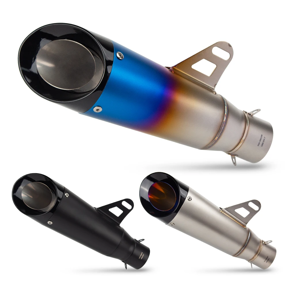 Universal 51mm Motorcycle Exhaust Project Muffler For Ninja 125 Z400 MT-03 CB500R R6 GSX-S750 Duke 390 XMAX300 Escape Tailpipe