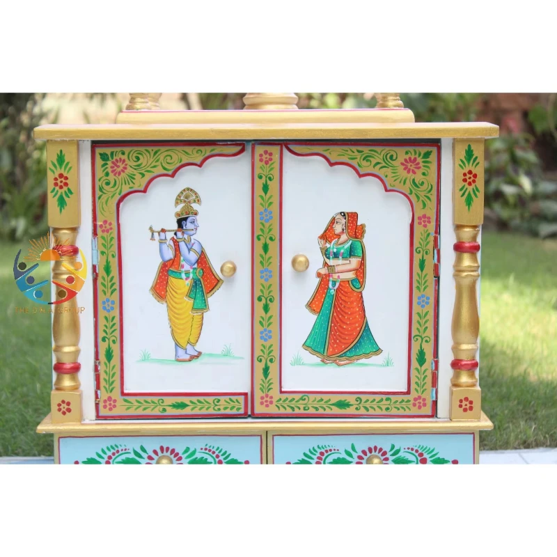 

Embossed Wooden Temple Handmade Hand Painted Temple Spiritual Decoration