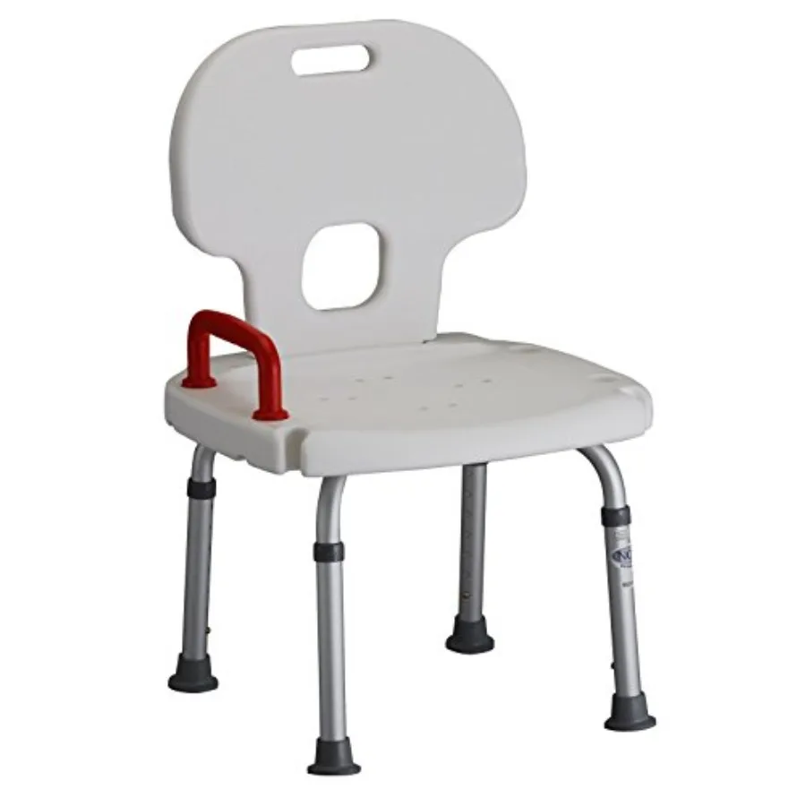 

Bathroom Shower Chair for Disabled Adults with Non-Slip Seat and Adjustable Backrest Durable Aluminum Frame Grey Color Easy to
