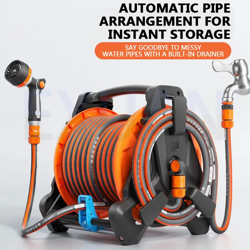 Car Wash Water Pipe Storage Device Car And Household Wall Mounted Telescopic Hose Watering Hose Coiler Courtyard Flushing Washer