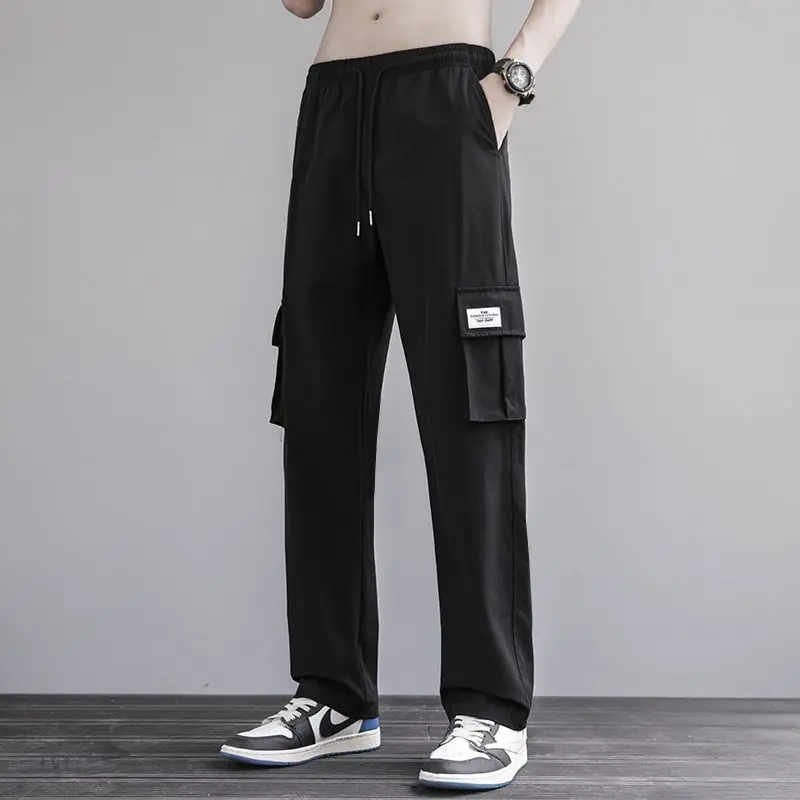 2025 New Spring and Autumn Straight Versatile Wide-leg Quick-drying Work Pants Casual Droop Men Thin Trousers