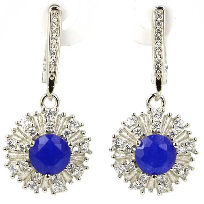 

33x15 мм Jazaz 5,7 г настоящий зеленый изумрудный синий топаз розовый турмалин танзанит иолит для женщин серьги из стерлингового серебра 925 пробы