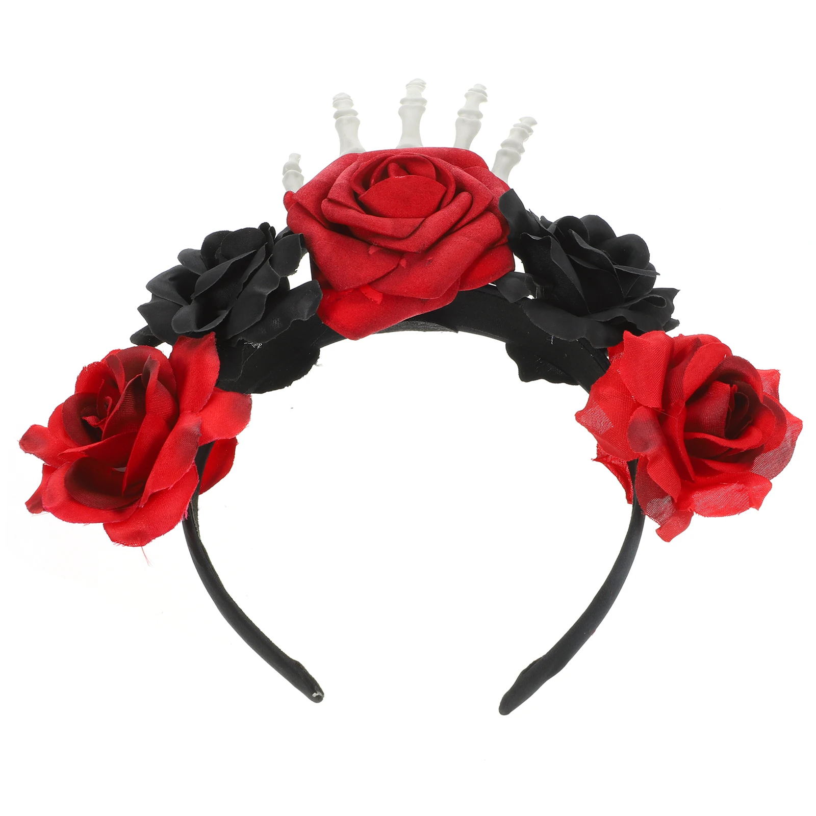 

Skull Headb Rose Design Halloween Cosplay Party Women Headdress Girls Headb s Black Red Color Photo Props Reusable Hair