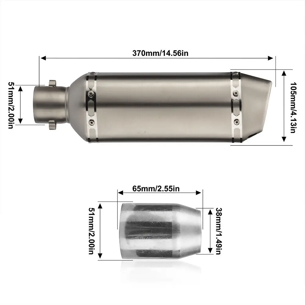 Motorcycle Exhaust Universal 35-51MM Muffler Pipe Moto Escape for ATV Dirt Bike Scooter