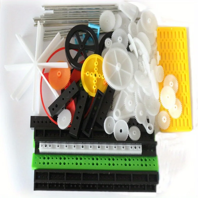 1 комплект, пластиковая зубчатая рейка, шкив, ремень, червяк, двойная и одинарная червячная передача, модель «сделай сам», коробка передач, детали силовой передачи