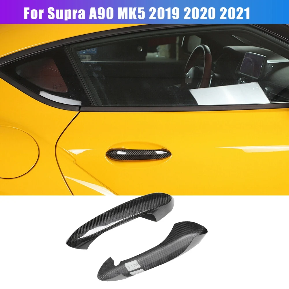 Real Carbon Fiber Outside Exterior Door Handle Cover Trim for Toyota GR Supra A90 MK5 2019 2020 2021