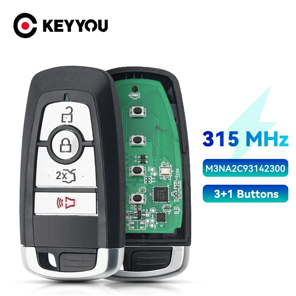 KEYYOU Remote Smart Key Fob For Ford Explorer Edge Fusion Mustang Shelby Cobra GT350 2018 2019 2020 M3N-A2C93142300 315Mhz ID49