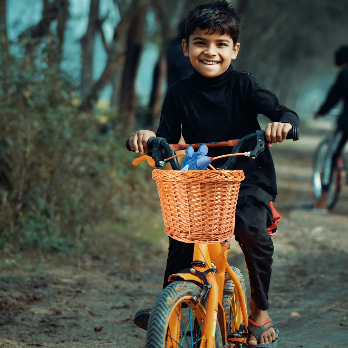 

Detachable H made Bicycle Basket Wicker Woven Front H Storage Kids Premium Durable Large Space Outdoor CyclingDecoration