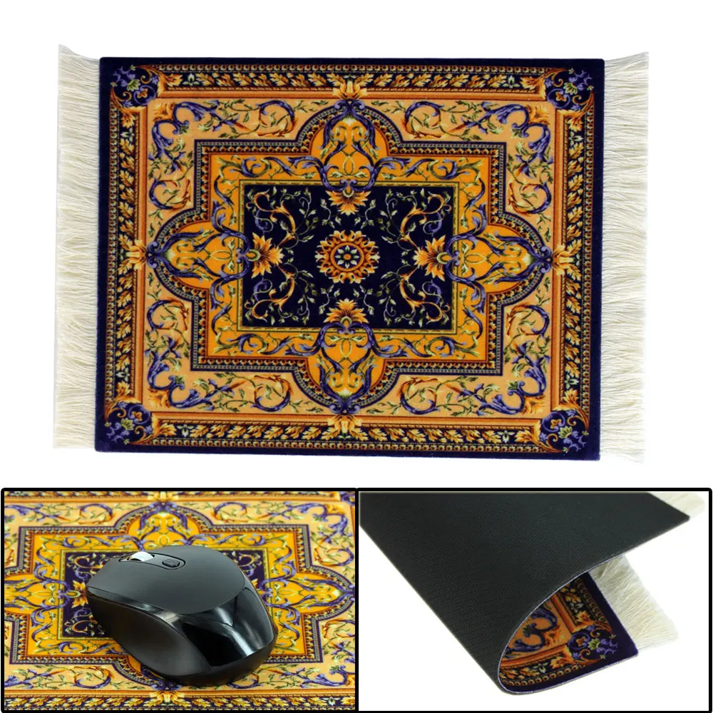 Mairuige Mini Persian Carpet Mouse Pad Desk Computer Notebook Mouse Mat Tea Coaster Pet Pad Multifunctional Anti-slip Desk Pad