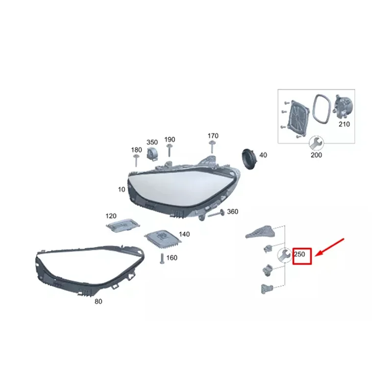 

Leading-Edge-1Pair Headlight Repair Bracket Kits A2068209700 A2068209800 For Mercedes-Benz C Class W206 2022-2024 Headlamp Fixed