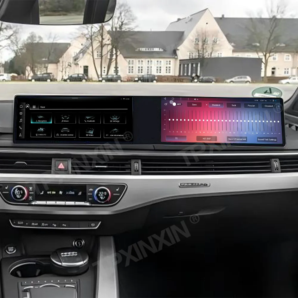 

24,6-дюймовый Android 14 авто мультимедийный плеер Carplay для Audi A4 A4L 2016-2020, автомобильный радиоприемник с двумя экранами, GPS, второй пилот, головное устройство для пассажира