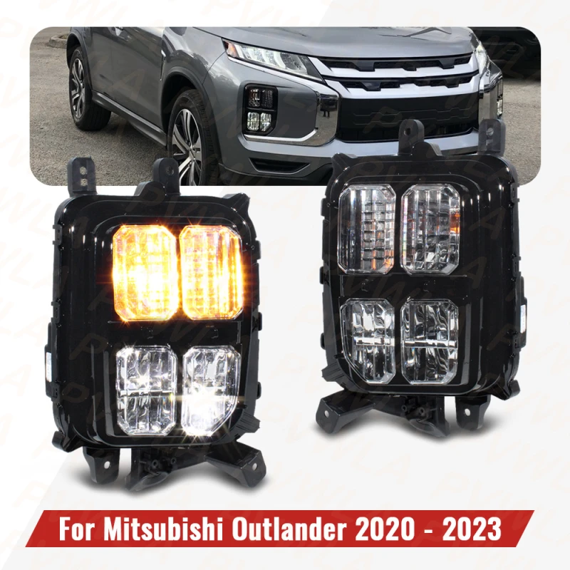 LED Fog Light 2 PIN For Mitsubishi Outlander Sport 2020 2021 2022 2023 Car Accessories Front Bumper Turn Lamp DRL