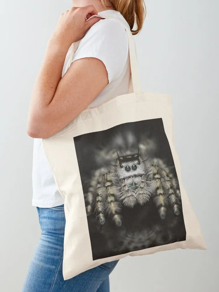 Jumping Spider (Phidippus otiosus) Tote Bag Canvas shoulder bag Shopper handbag bag for beach