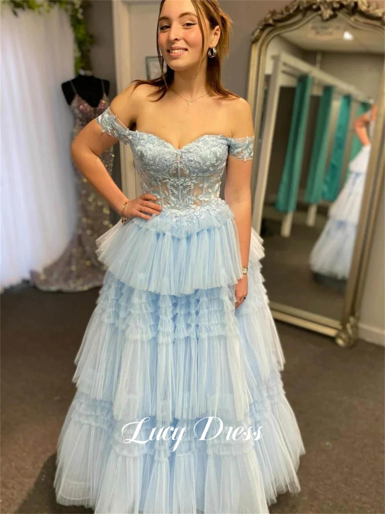 

Lucy Customized Fluffy Party Dress for Wedding Dress Luxury Evening Dresses 2025 Women Special Occasion Dresses Robe Occasions