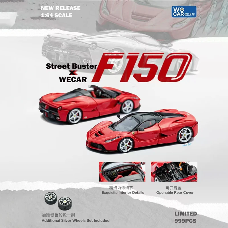 

PreSale Street Buster 1:64 LaFerrari F150 Red Coupe Aperta Replaceable Wheels Diecast Diorama Car Model Collection Toys
