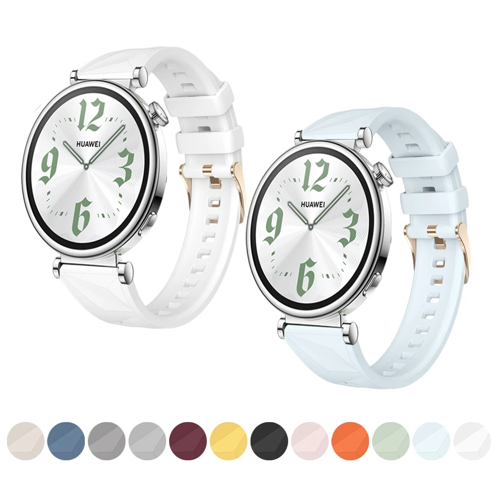 18mm Strap for Huawei Watch GT4 41mm Silicone Classic Buckle Women Replacement Wristband for Huawei GT4 GT5 41mm GT5 Pro 42mm
