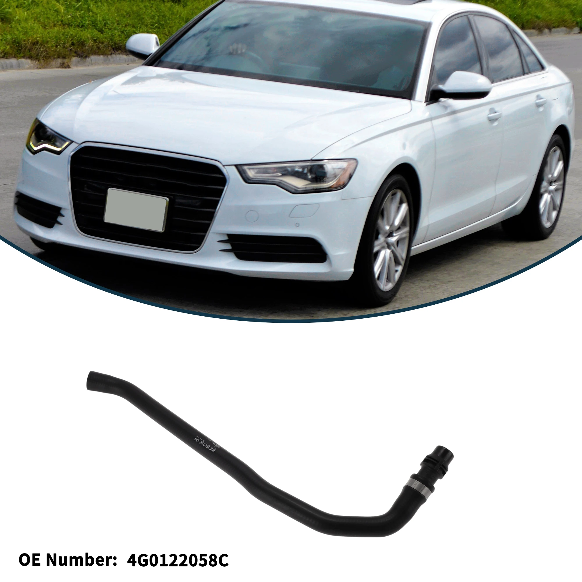 

UXCELL Шланг радиатора Шланг отопителя No 4G0122058C для Audi A6 2012-2014, резиновая трубка охлаждающей жидкости, черная