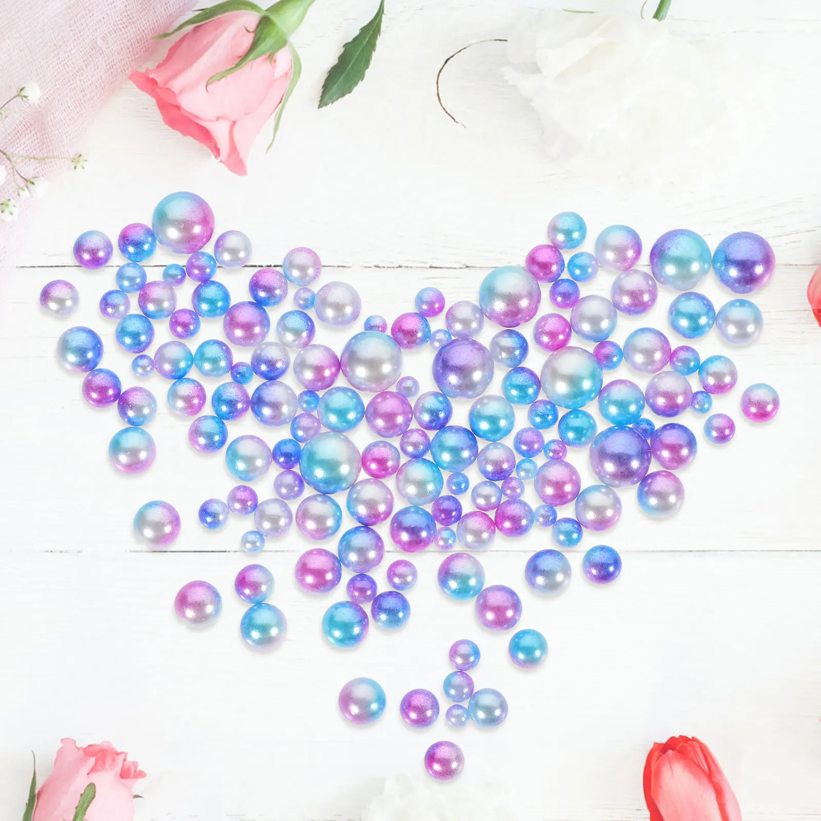 1 sacchetto di perle finte senza foro riempitivo per vaso rotondo liscio per centrotavola artigianato fai da te decorazione porta pennelli per trucco artificiale