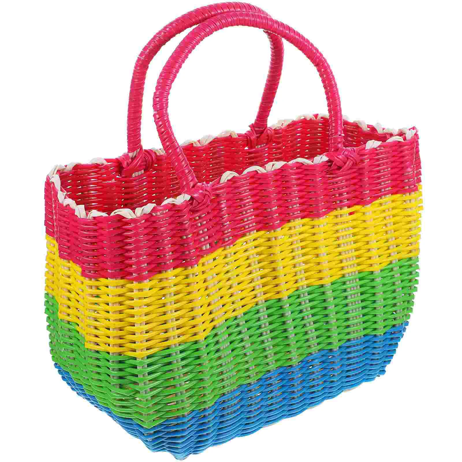 Vegetable Picnic Basketss Shopping Woven Straw African Market Plastic Gift Bathroom Organizing Toiletries Picnic