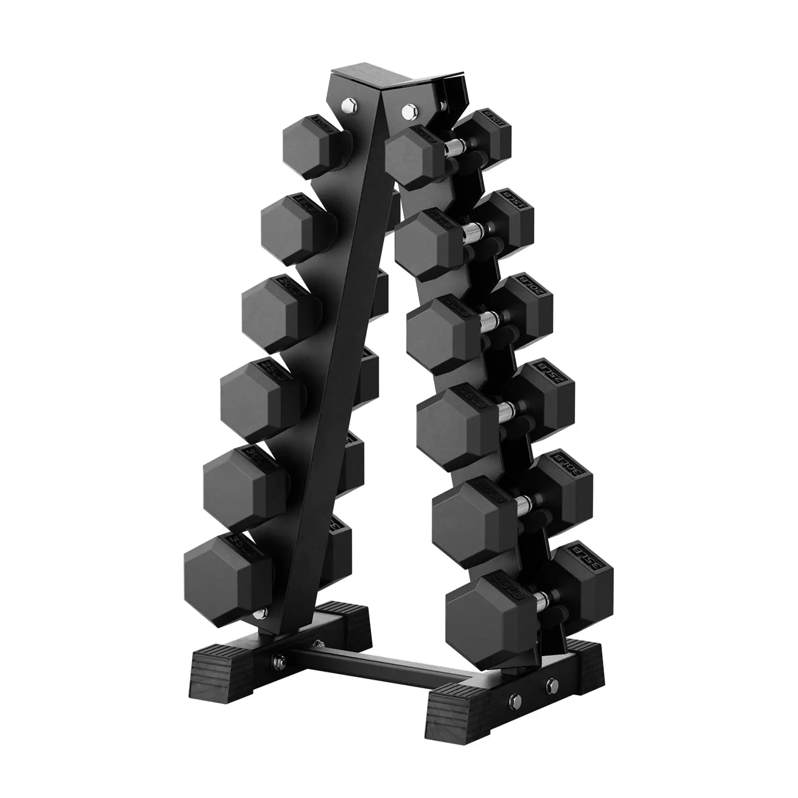 Rubber Coated Hex Dumbbell Weights Set for Home Gym