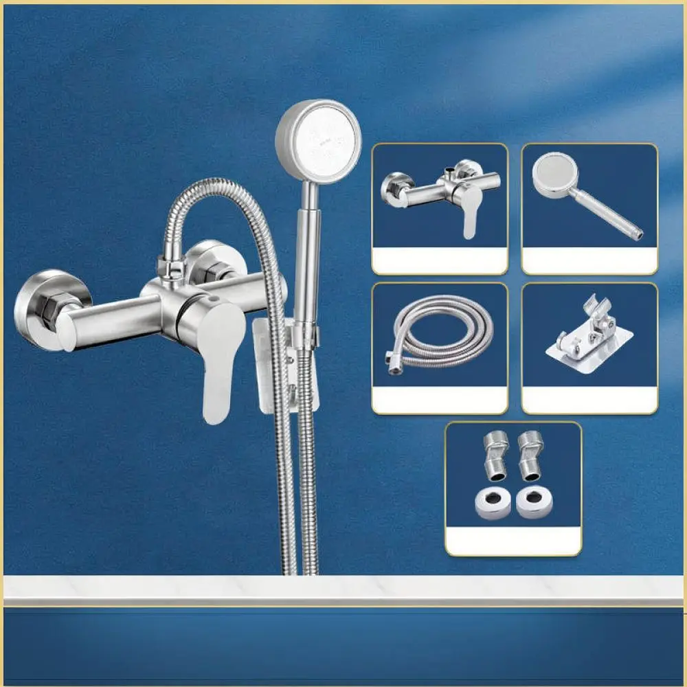 For For QT Bathroom Shower Faucet Wall Mounted Mixer Valve Stainless Steel Concealed Tap Hot Cold Water Flow Control