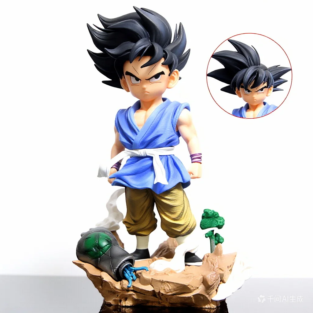 

GT-Wukong Dragon BallZ Interchangeable head 9.84Inch/25cm Can Move Childhood Series PVC Provocation Figure Toys Gifts
