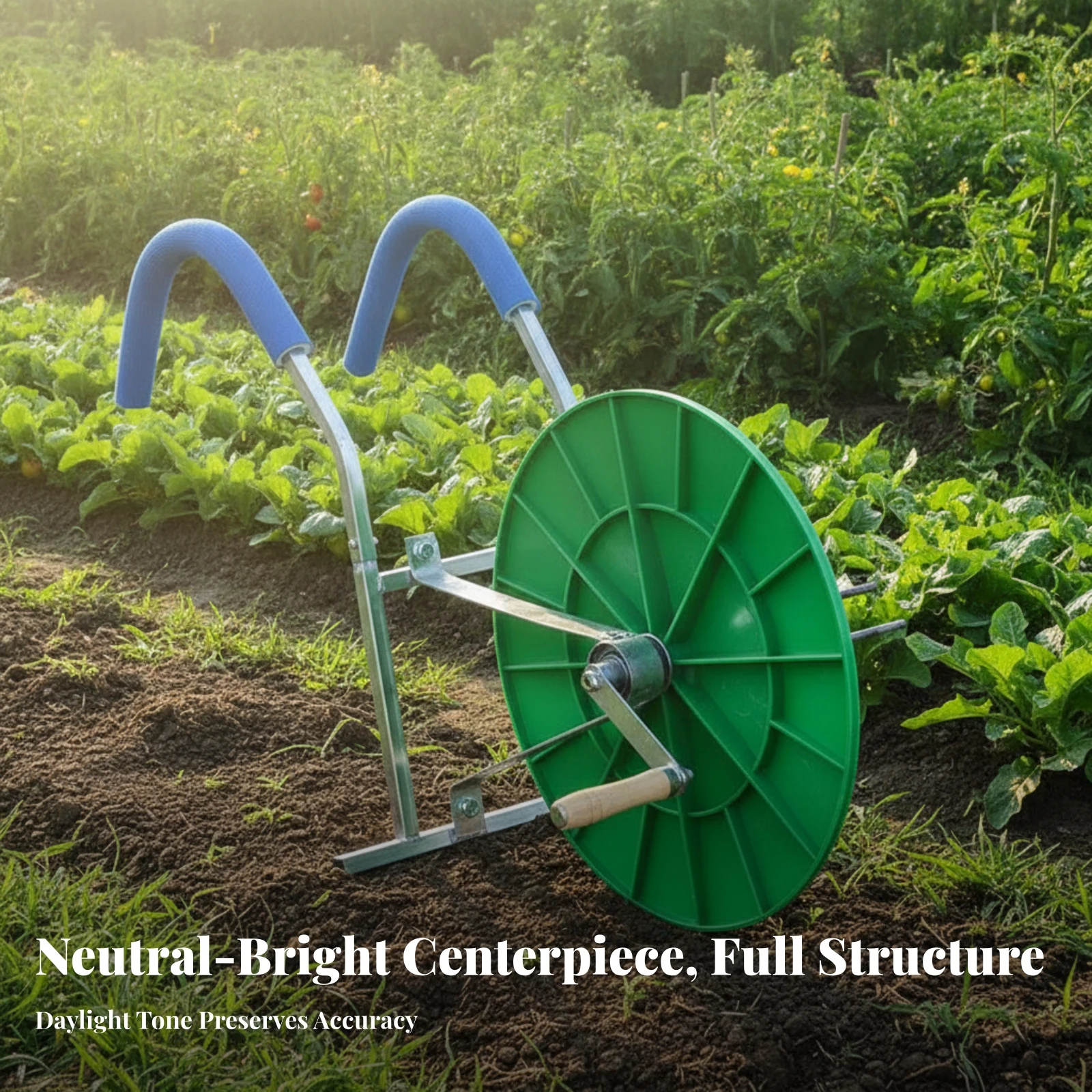 Shoulder-Mounted Hose Reel with Wooden Grip Commercial-Grade Shoulder Hose Reel Powder-Coated Space-Saving for Farmers