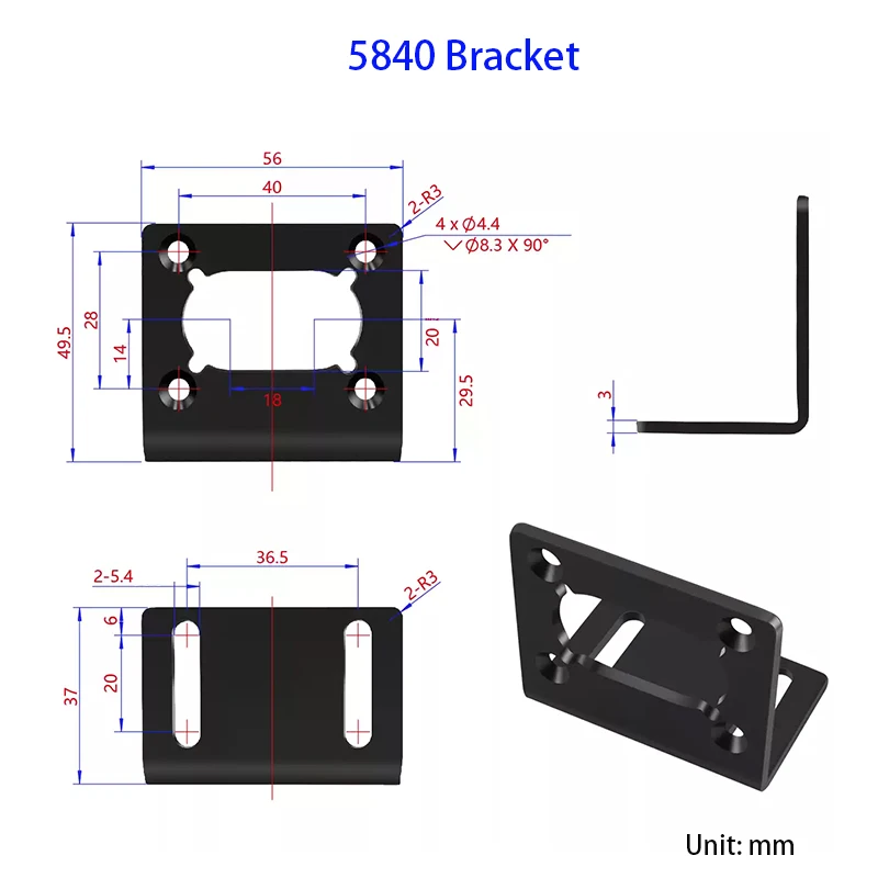 Universal Geared Motor Mounting Bracket for 775 5840 32GP JGY370 JGB37-520 25GA-370 Models - Compatible Gear Motor Mount