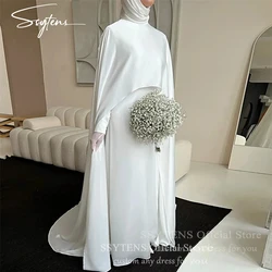 SSYTENS Modest Muslim Wedding Dresses for Women 2026 Nikkah Bride Dress Veiled Long Customized White Civil Bride Bridal Gown