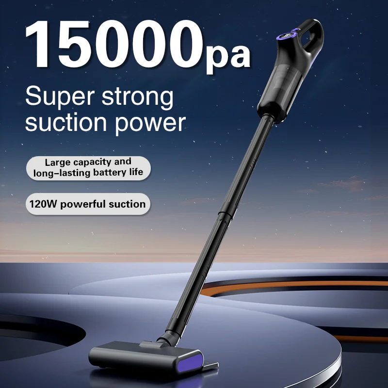 Cordless Vacuum Cleaner 15000PA 120W High Suction Power Cleaning Machine USB Rechargeable Mopping Vacuum Cleaner
