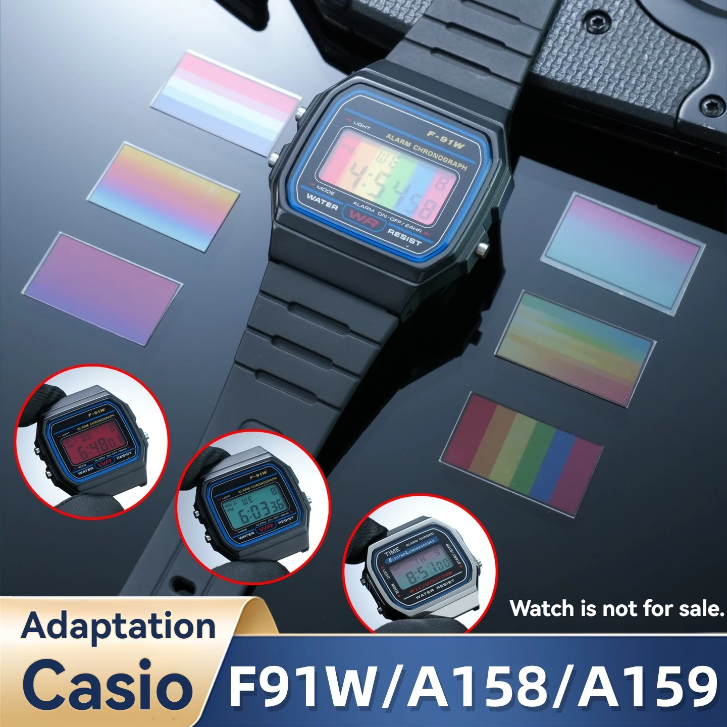 DIY High Definition Color Screen Stickers Modified Film Decoration For Casio F91W A158 159 A168 Watch Screen Protector Mod Parts