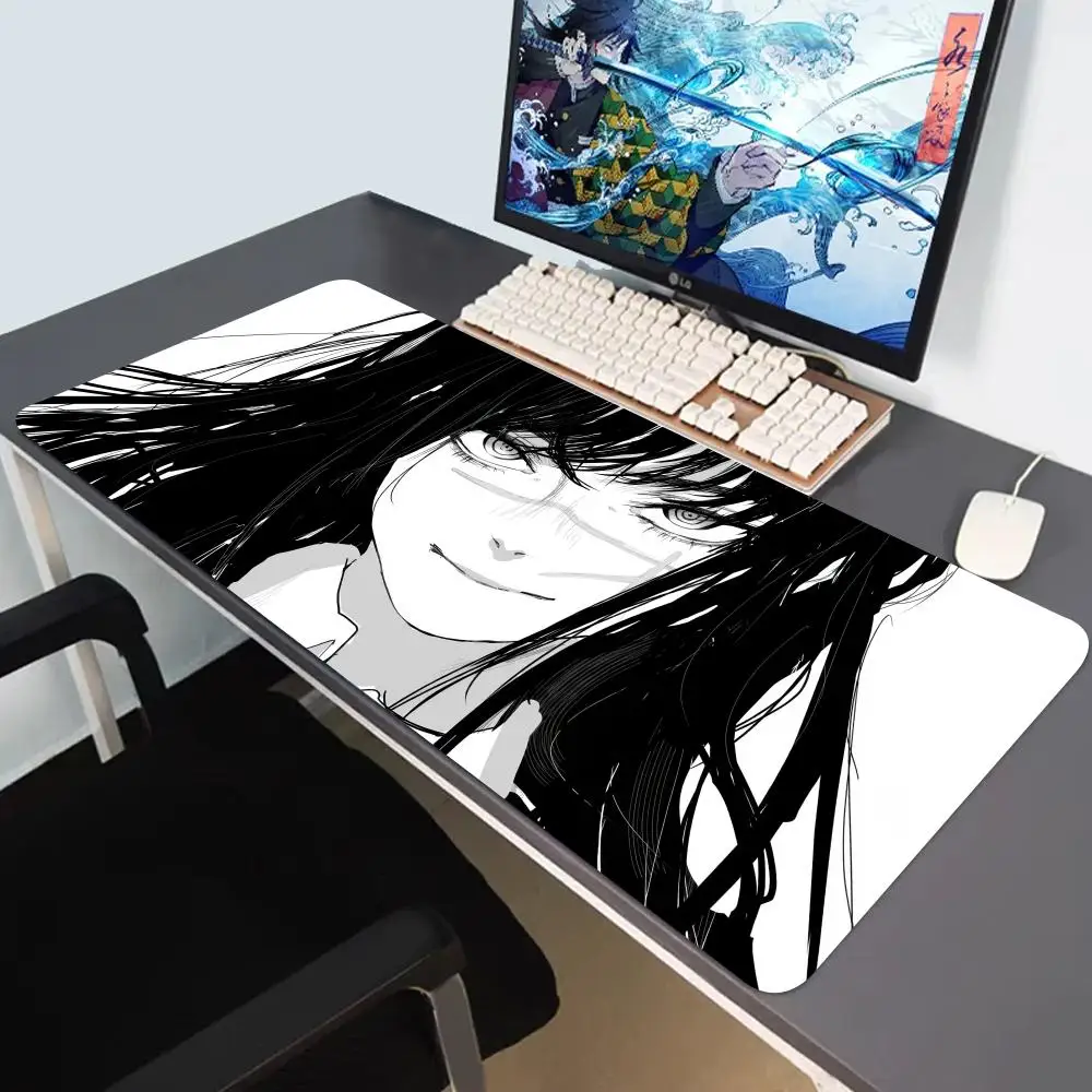 

100x50 Chainsaw Man Large Mouse Pad Makima Pc Accessories Rubber Keyboard Mouse Carpet Anti-slip Gamer Mousepad Laptop Desk Mat