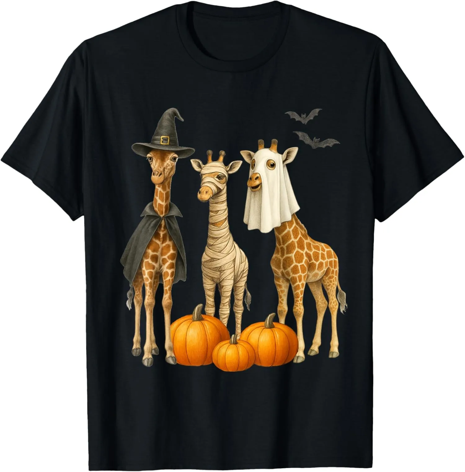 Giraffe Boo Mummy Witch Halloween Costume Unisex T-Shirt