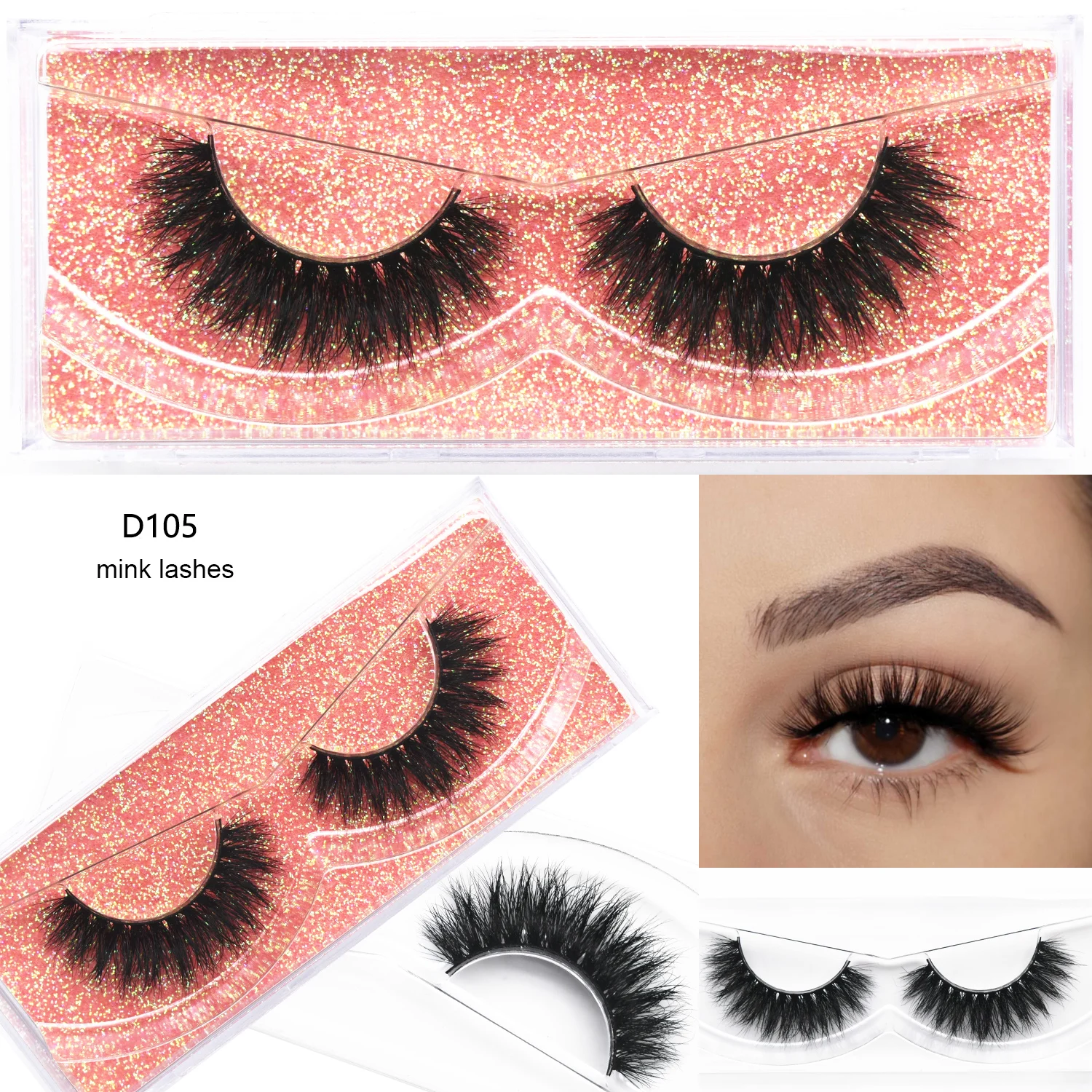 D105 Mink Lashes KEKEBAICHA Mink Eyelashes 100% Cruelty free Thick 3D Mink Lashes Full Strip Lashes Soft False Eyelashes Makeup