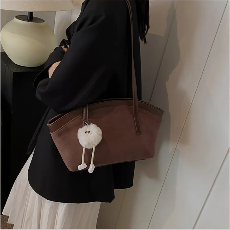 Retro PU Matte Large Capacity Commuting Shoulder Bag Women's Tote Bag Ladies Underarm Bags Female Daily Handbags Storage Wallet