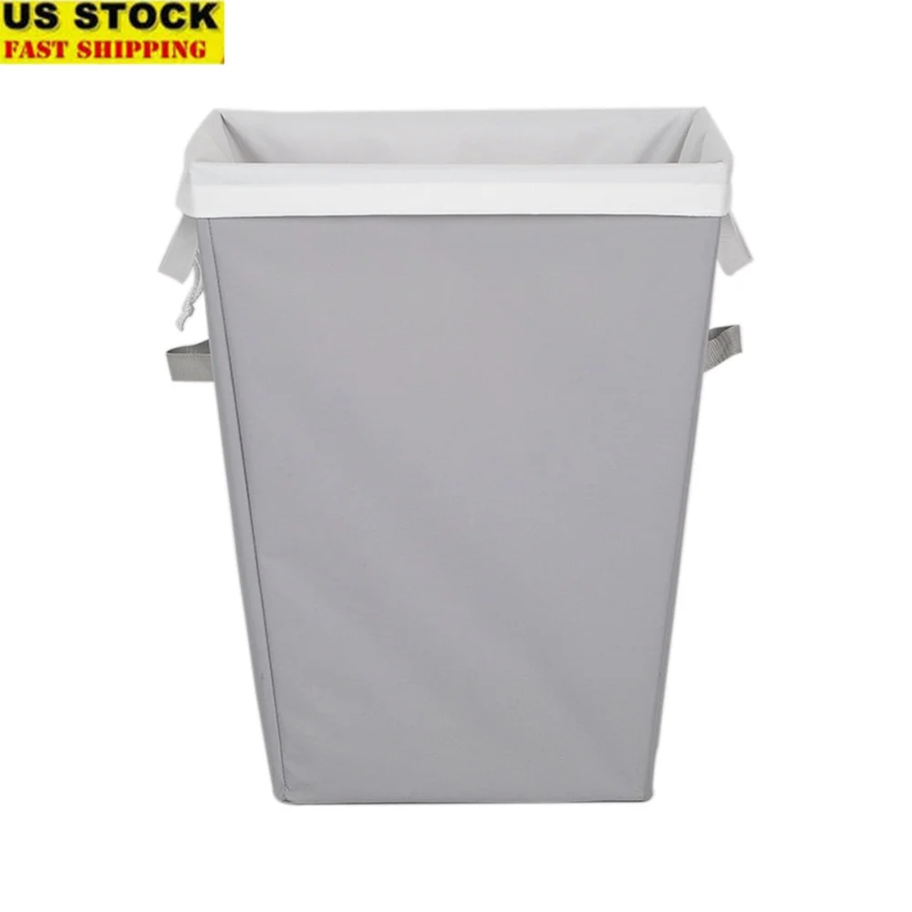 

Rectangular Polyester Laundry Basket Hamper with Removable Liner Durable Steel Wire Construction Easy to Clean Ideal Dorms